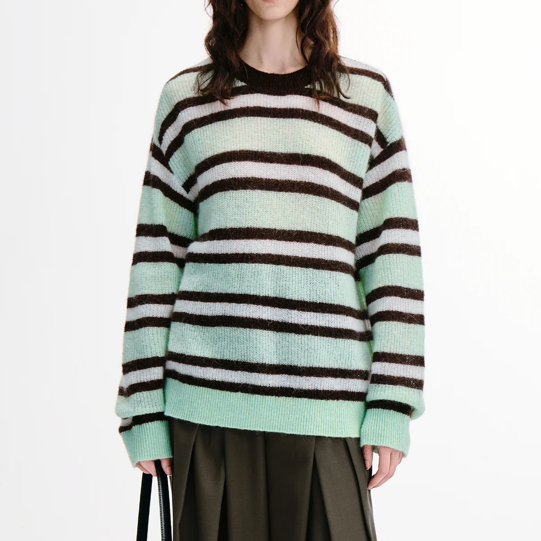 Striped Drop Shoulder Knit Sweater