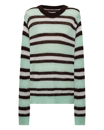 Striped Drop Shoulder Knit Sweater