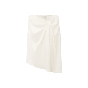 Twist Front Pleated Sleeveless Vest