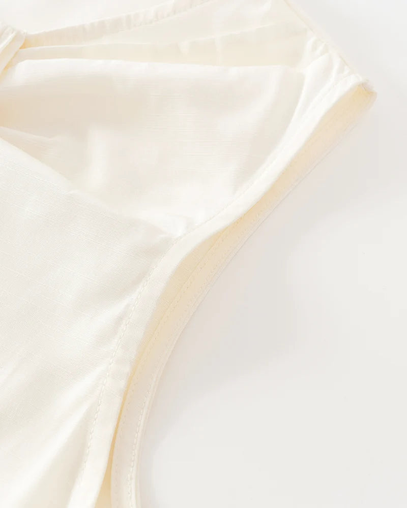 Twist Front Pleated Sleeveless Vest